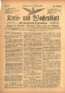 Kreis- und Wochenblatt f&uuml;r den Kreis Czarnikau: Anzeiger f&uuml;r Czarnikau, Sch&ouml;nlanke, Filehne, Kreuz, und Umgegend. 1897.03.06 Jg.45 Nr27