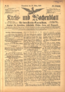 Kreis- und Wochenblatt f&uuml;r den Kreis Czarnikau: Anzeiger f&uuml;r Czarnikau, Sch&ouml;nlanke, Filehne, Kreuz, und Umgegend. 1897.03.27 Jg.45 Nr36
