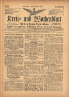 Kreis- und Wochenblatt f&uuml;r den Kreis Czarnikau: Anzeiger f&uuml;r Czarnikau, Sch&ouml;nlanke, Filehne, Kreuz, und Umgegend. 1897.04.03 Jg.45 Nr39