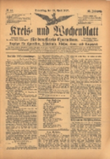 Kreis- und Wochenblatt f&uuml;r den Kreis Czarnikau: Anzeiger f&uuml;r Czarnikau, Sch&ouml;nlanke, Filehne, Kreuz, und Umgegend. 1897.04.15 Jg.45 Nr44