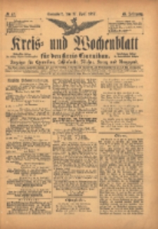 Kreis- und Wochenblatt f&uuml;r den Kreis Czarnikau: Anzeiger f&uuml;r Czarnikau, Sch&ouml;nlanke, Filehne, Kreuz, und Umgegend. 1897.04.17 Jg.45 Nr45