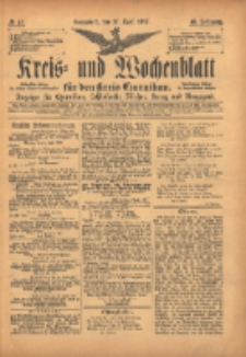 Kreis- und Wochenblatt für den Kreis Czarnikau: Anzeiger für Czarnikau, Schönlanke, Filehne, Kreuz, und Umgegend. 1897.04.17 Jg.45 Nr45