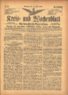 Kreis- und Wochenblatt f&uuml;r den Kreis Czarnikau: Anzeiger f&uuml;r Czarnikau, Sch&ouml;nlanke, Filehne, Kreuz, und Umgegend. 1897.05.11 Jg.45 Nr54