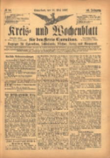 Kreis- und Wochenblatt f&uuml;r den Kreis Czarnikau: Anzeiger f&uuml;r Czarnikau, Sch&ouml;nlanke, Filehne, Kreuz, und Umgegend. 1897.05.15 Jg.45 Nr56