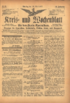 Kreis- und Wochenblatt f&uuml;r den Kreis Czarnikau: Anzeiger f&uuml;r Czarnikau, Sch&ouml;nlanke, Filehne, Kreuz, und Umgegend. 1897.05.25 Jg.45 Nr60