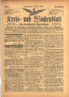 Kreis- und Wochenblatt f&uuml;r den Kreis Czarnikau: Anzeiger f&uuml;r Czarnikau, Sch&ouml;nlanke, Filehne, Kreuz, und Umgegend. 1897.04.27 Jg.45 Nr48