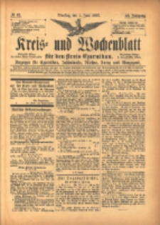 Kreis- und Wochenblatt f&uuml;r den Kreis Czarnikau: Anzeiger f&uuml;r Czarnikau, Sch&ouml;nlanke, Filehne, Kreuz, und Umgegend. 1897.06.01 Jg.45 Nr62