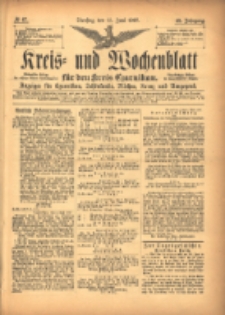 Kreis- und Wochenblatt für den Kreis Czarnikau: Anzeiger für Czarnikau, Schönlanke, Filehne, Kreuz, und Umgegend. 1897.06.15 Jg.45 Nr67