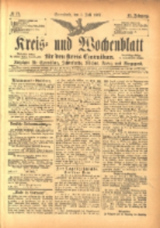 Kreis- und Wochenblatt f&uuml;r den Kreis Czarnikau: Anzeiger f&uuml;r Czarnikau, Sch&ouml;nlanke, Filehne, Kreuz, und Umgegend. 1897.07.03 Jg.45 Nr75