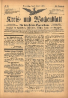 Kreis- und Wochenblatt f&uuml;r den Kreis Czarnikau: Anzeiger f&uuml;r Czarnikau, Sch&ouml;nlanke, Filehne, Kreuz, und Umgegend. 1897.08.05 Jg.45 Nr89