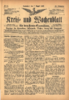 Kreis- und Wochenblatt f&uuml;r den Kreis Czarnikau: Anzeiger f&uuml;r Czarnikau, Sch&ouml;nlanke, Filehne, Kreuz, und Umgegend. 1897.08.07 Jg.45 Nr90