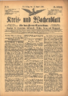 Kreis- und Wochenblatt f&uuml;r den Kreis Czarnikau: Anzeiger f&uuml;r Czarnikau, Sch&ouml;nlanke, Filehne, Kreuz, und Umgegend. 1897.08.12 Jg.45 Nr92