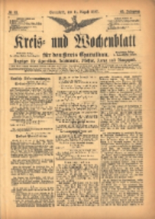 Kreis- und Wochenblatt f&uuml;r den Kreis Czarnikau: Anzeiger f&uuml;r Czarnikau, Sch&ouml;nlanke, Filehne, Kreuz, und Umgegend. 1897.08.14 Jg.45 Nr93