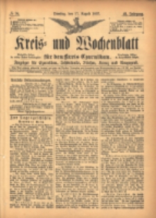 Kreis- und Wochenblatt f&uuml;r den Kreis Czarnikau: Anzeiger f&uuml;r Czarnikau, Sch&ouml;nlanke, Filehne, Kreuz, und Umgegend. 1897.08.17 Jg.45 Nr94