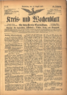 Kreis- und Wochenblatt f&uuml;r den Kreis Czarnikau: Anzeiger f&uuml;r Czarnikau, Sch&ouml;nlanke, Filehne, Kreuz, und Umgegend. 1897.08.19 Jg.45 Nr95