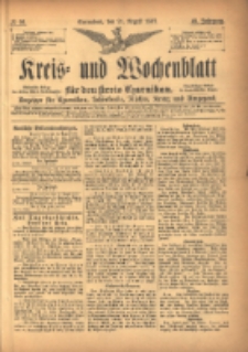 Kreis- und Wochenblatt f&uuml;r den Kreis Czarnikau: Anzeiger f&uuml;r Czarnikau, Sch&ouml;nlanke, Filehne, Kreuz, und Umgegend. 1897.08.21 Jg.45 Nr96