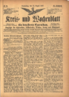 Kreis- und Wochenblatt für den Kreis Czarnikau: Anzeiger für Czarnikau, Schönlanke, Filehne, Kreuz, und Umgegend. 1897.08.26 Jg.45 Nr98