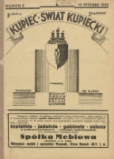 Kupiec-Świat Kupiecki; pisma złączone; oficjalny organ kupiectwa Polski Zachodniej 1934.01.13 R.28 Nr2
