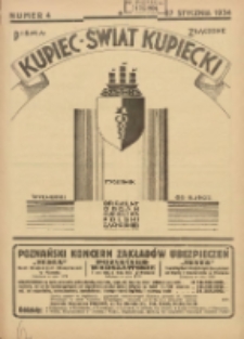 Kupiec-Świat Kupiecki; pisma złączone; oficjalny organ kupiectwa Polski Zachodniej 1934.01.27 R.28 Nr4