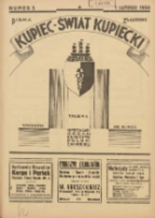 Kupiec-Świat Kupiecki; pisma złączone; oficjalny organ kupiectwa Polski Zachodniej 1934.02.01 R.28 Nr5