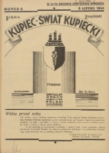 Kupiec-Świat Kupiecki; pisma złączone; oficjalny organ kupiectwa Polski Zachodniej 1934.02.08 R.28 Nr6