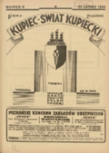 Kupiec-Świat Kupiecki; pisma złączone; oficjalny organ kupiectwa Polski Zachodniej 1934.02.23 R.28 Nr8