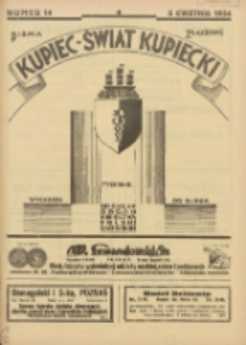 Kupiec-Świat Kupiecki; pisma złączone; oficjalny organ kupiectwa Polski Zachodniej 1934.04.06 R.28 Nr14