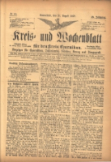 Kreis- und Wochenblatt f&uuml;r den Kreis Czarnikau: Anzeiger f&uuml;r Czarnikau, Sch&ouml;nlanke, Filehne, Kreuz, und Umgegend. 1897.08.29 Jg.45 Nr99