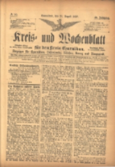 Kreis- und Wochenblatt für den Kreis Czarnikau: Anzeiger für Czarnikau, Schönlanke, Filehne, Kreuz, und Umgegend. 1897.08.29 Jg.45 Nr99