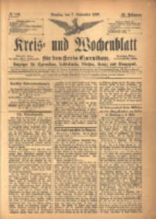 Kreis- und Wochenblatt für den Kreis Czarnikau: Anzeiger für Czarnikau, Schönlanke, Filehne, Kreuz, und Umgegend. 1897.09.07 Jg.45 Nr103