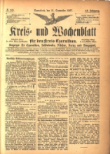 Kreis- und Wochenblatt f&uuml;r den Kreis Czarnikau: Anzeiger f&uuml;r Czarnikau, Sch&ouml;nlanke, Filehne, Kreuz, und Umgegend. 1897.09.11 Jg.45 Nr105