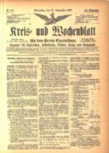 Kreis- und Wochenblatt f&uuml;r den Kreis Czarnikau: Anzeiger f&uuml;r Czarnikau, Sch&ouml;nlanke, Filehne, Kreuz, und Umgegend. 1897.09.16 Jg.45 Nr107