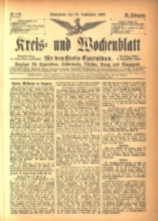 Kreis- und Wochenblatt f&uuml;r den Kreis Czarnikau: Anzeiger f&uuml;r Czarnikau, Sch&ouml;nlanke, Filehne, Kreuz, und Umgegend. 1897.09.18 Jg.45 Nr108