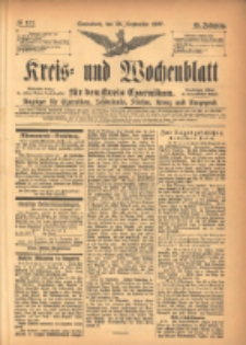 Kreis- und Wochenblatt f&uuml;r den Kreis Czarnikau: Anzeiger f&uuml;r Czarnikau, Sch&ouml;nlanke, Filehne, Kreuz, und Umgegend. 1897.09.25 Jg.45 Nr111