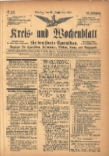 Kreis- und Wochenblatt f&uuml;r den Kreis Czarnikau: Anzeiger f&uuml;r Czarnikau, Sch&ouml;nlanke, Filehne, Kreuz, und Umgegend. 1897.09.28 Jg.45 Nr112