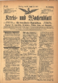 Kreis- und Wochenblatt für den Kreis Czarnikau: Anzeiger für Czarnikau, Schönlanke, Filehne, Kreuz, und Umgegend. 1897.09.28 Jg.45 Nr112