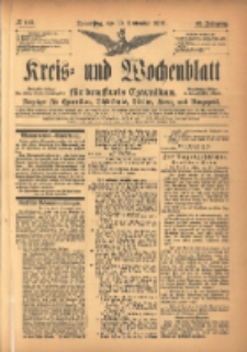 Kreis- und Wochenblatt f&uuml;r den Kreis Czarnikau: Anzeiger f&uuml;r Czarnikau, Sch&ouml;nlanke, Filehne, Kreuz, und Umgegend. 1897.09.30 Jg.45 Nr113