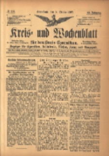 Kreis- und Wochenblatt f&uuml;r den Kreis Czarnikau: Anzeiger f&uuml;r Czarnikau, Sch&ouml;nlanke, Filehne, Kreuz, und Umgegend. 1897.10.16 Jg.45 Nr120