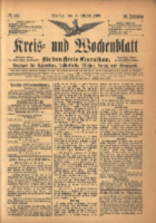 Kreis- und Wochenblatt f&uuml;r den Kreis Czarnikau: Anzeiger f&uuml;r Czarnikau, Sch&ouml;nlanke, Filehne, Kreuz, und Umgegend. 1897.10.19 Jg.45 Nr121
