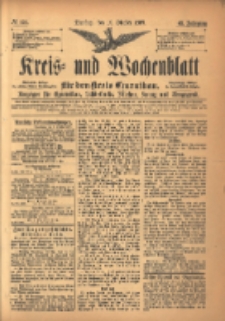 Kreis- und Wochenblatt für den Kreis Czarnikau: Anzeiger für Czarnikau, Schönlanke, Filehne, Kreuz, und Umgegend. 1897.10.19 Jg.45 Nr121