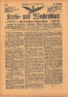 Kreis- und Wochenblatt f&uuml;r den Kreis Czarnikau: Anzeiger f&uuml;r Czarnikau, Sch&ouml;nlanke, Filehne, Kreuz, und Umgegend. 1899.01.19 Jg.47 Nr8