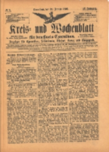Kreis- und Wochenblatt f&uuml;r den Kreis Czarnikau: Anzeiger f&uuml;r Czarnikau, Sch&ouml;nlanke, Filehne, Kreuz, und Umgegend. 1899.01.21 Jg.47 Nr9