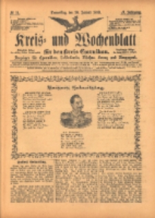 Kreis- und Wochenblatt f&uuml;r den Kreis Czarnikau: Anzeiger f&uuml;r Czarnikau, Sch&ouml;nlanke, Filehne, Kreuz, und Umgegend. 1899.01.26 Jg.47 Nr11