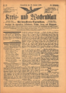 Kreis- und Wochenblatt f&uuml;r den Kreis Czarnikau: Anzeiger f&uuml;r Czarnikau, Sch&ouml;nlanke, Filehne, Kreuz, und Umgegend. 1899.01.28 Jg.47 Nr12