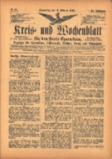 Kreis- und Wochenblatt f&uuml;r den Kreis Czarnikau: Anzeiger f&uuml;r Czarnikau, Sch&ouml;nlanke, Filehne, Kreuz, und Umgegend. 1899.02.09 Jg.47 Nr17