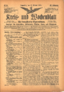 Kreis- und Wochenblatt f&uuml;r den Kreis Czarnikau: Anzeiger f&uuml;r Czarnikau, Sch&ouml;nlanke, Filehne, Kreuz, und Umgegend. 1899.02.16 Jg.47 Nr20