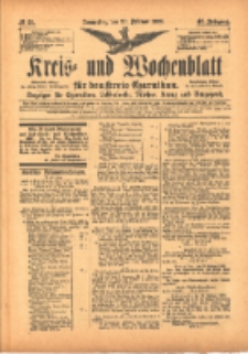 Kreis- und Wochenblatt f&uuml;r den Kreis Czarnikau: Anzeiger f&uuml;r Czarnikau, Sch&ouml;nlanke, Filehne, Kreuz, und Umgegend. 1899.02.23 Jg.47 Nr23