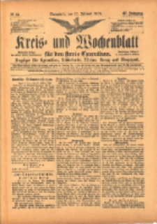 Kreis- und Wochenblatt f&uuml;r den Kreis Czarnikau: Anzeiger f&uuml;r Czarnikau, Sch&ouml;nlanke, Filehne, Kreuz, und Umgegend. 1899.02.25 Jg.47 Nr24