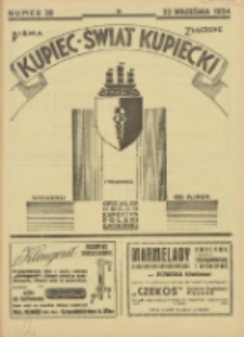 Kupiec-Świat Kupiecki; pisma złączone; oficjalny organ kupiectwa Polski Zachodniej 1934.09.22 R.28 Nr38