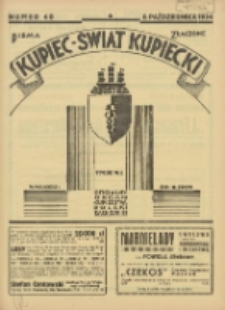 Kupiec-Świat Kupiecki; pisma złączone; oficjalny organ kupiectwa Polski Zachodniej 1934.10.06 R.28 Nr40